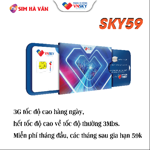 Sim Sky59 - Miễn phí 1 tháng, có ngay 3GB tốc độ cao/ngày