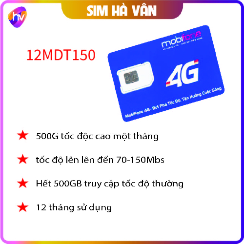 12MDT150 sim data 500GB/tháng của mobifone, trọn gói 1 năm